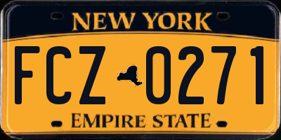 NY license plate FCZ0271