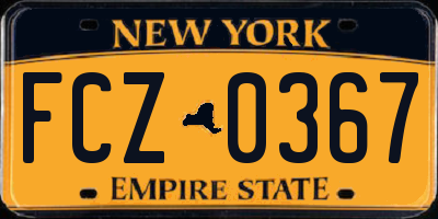 NY license plate FCZ0367