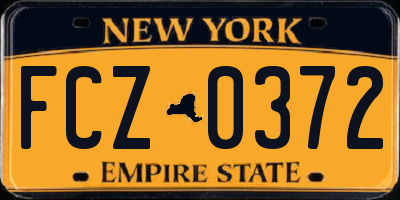 NY license plate FCZ0372