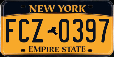 NY license plate FCZ0397