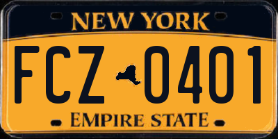 NY license plate FCZ0401