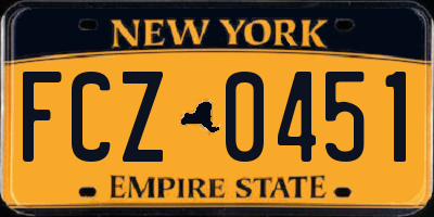 NY license plate FCZ0451