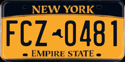 NY license plate FCZ0481