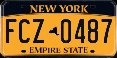 NY license plate FCZ0487