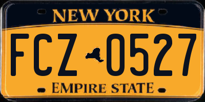 NY license plate FCZ0527