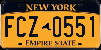 NY license plate FCZ0551