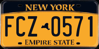 NY license plate FCZ0571