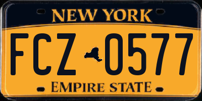NY license plate FCZ0577