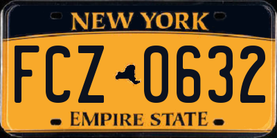 NY license plate FCZ0632