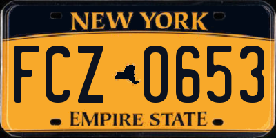 NY license plate FCZ0653