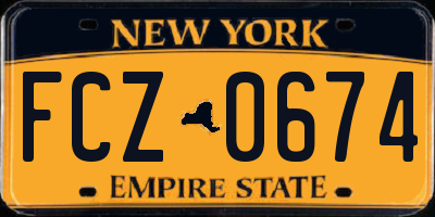 NY license plate FCZ0674