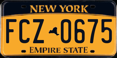 NY license plate FCZ0675
