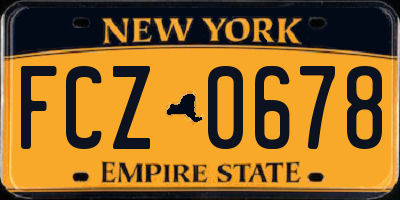 NY license plate FCZ0678