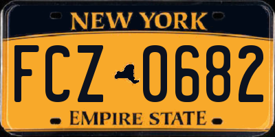 NY license plate FCZ0682