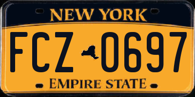 NY license plate FCZ0697