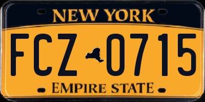 NY license plate FCZ0715