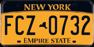 NY license plate FCZ0732