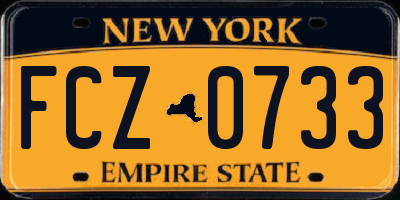 NY license plate FCZ0733