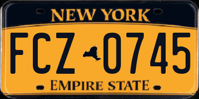 NY license plate FCZ0745