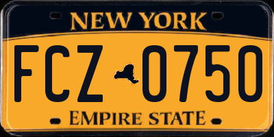 NY license plate FCZ0750
