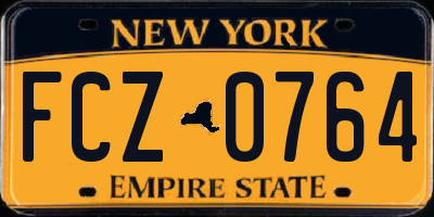 NY license plate FCZ0764
