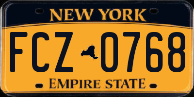 NY license plate FCZ0768
