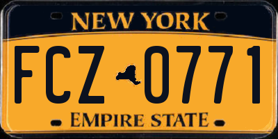 NY license plate FCZ0771