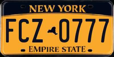 NY license plate FCZ0777