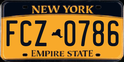 NY license plate FCZ0786