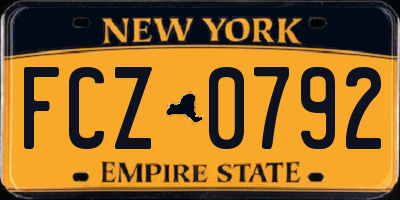 NY license plate FCZ0792