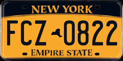 NY license plate FCZ0822