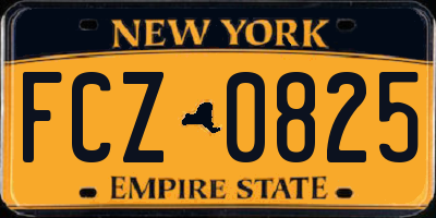 NY license plate FCZ0825