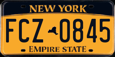 NY license plate FCZ0845