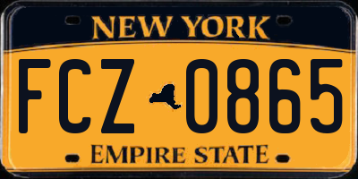 NY license plate FCZ0865