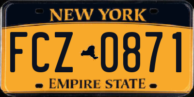NY license plate FCZ0871