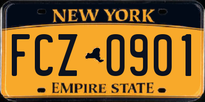 NY license plate FCZ0901