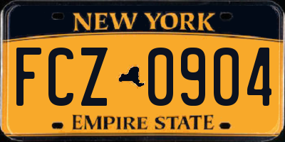 NY license plate FCZ0904