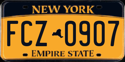 NY license plate FCZ0907