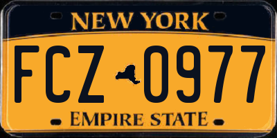 NY license plate FCZ0977