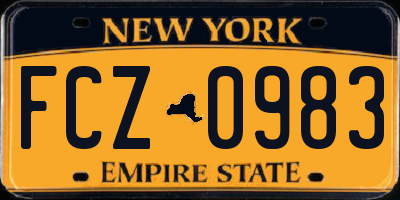 NY license plate FCZ0983