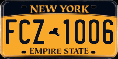 NY license plate FCZ1006