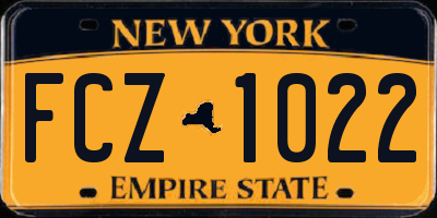 NY license plate FCZ1022