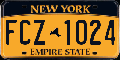 NY license plate FCZ1024