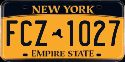 NY license plate FCZ1027