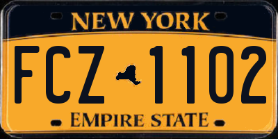 NY license plate FCZ1102