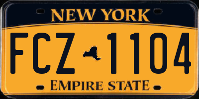NY license plate FCZ1104