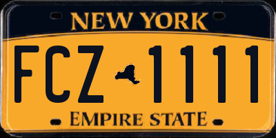 NY license plate FCZ1111