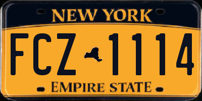 NY license plate FCZ1114