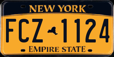 NY license plate FCZ1124