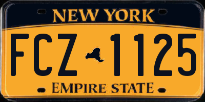 NY license plate FCZ1125